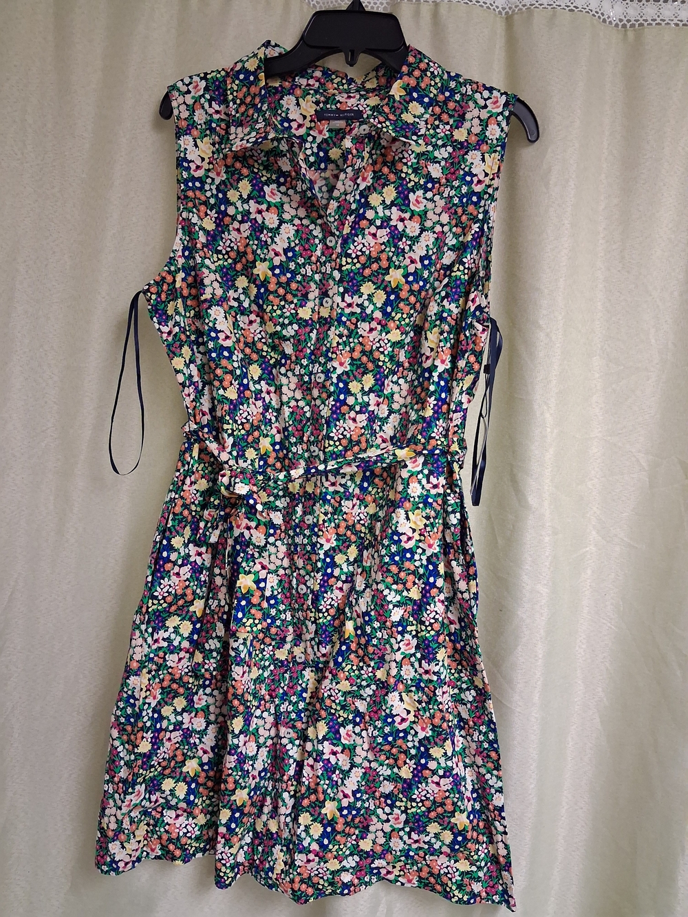 Tommy Hilfiger Navy Floral Sleeveless Shirt Dress